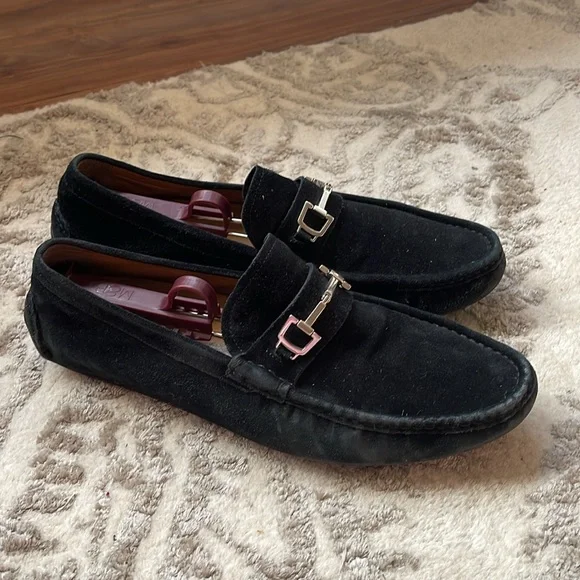 Gucci black Suede Driver loafers size 8